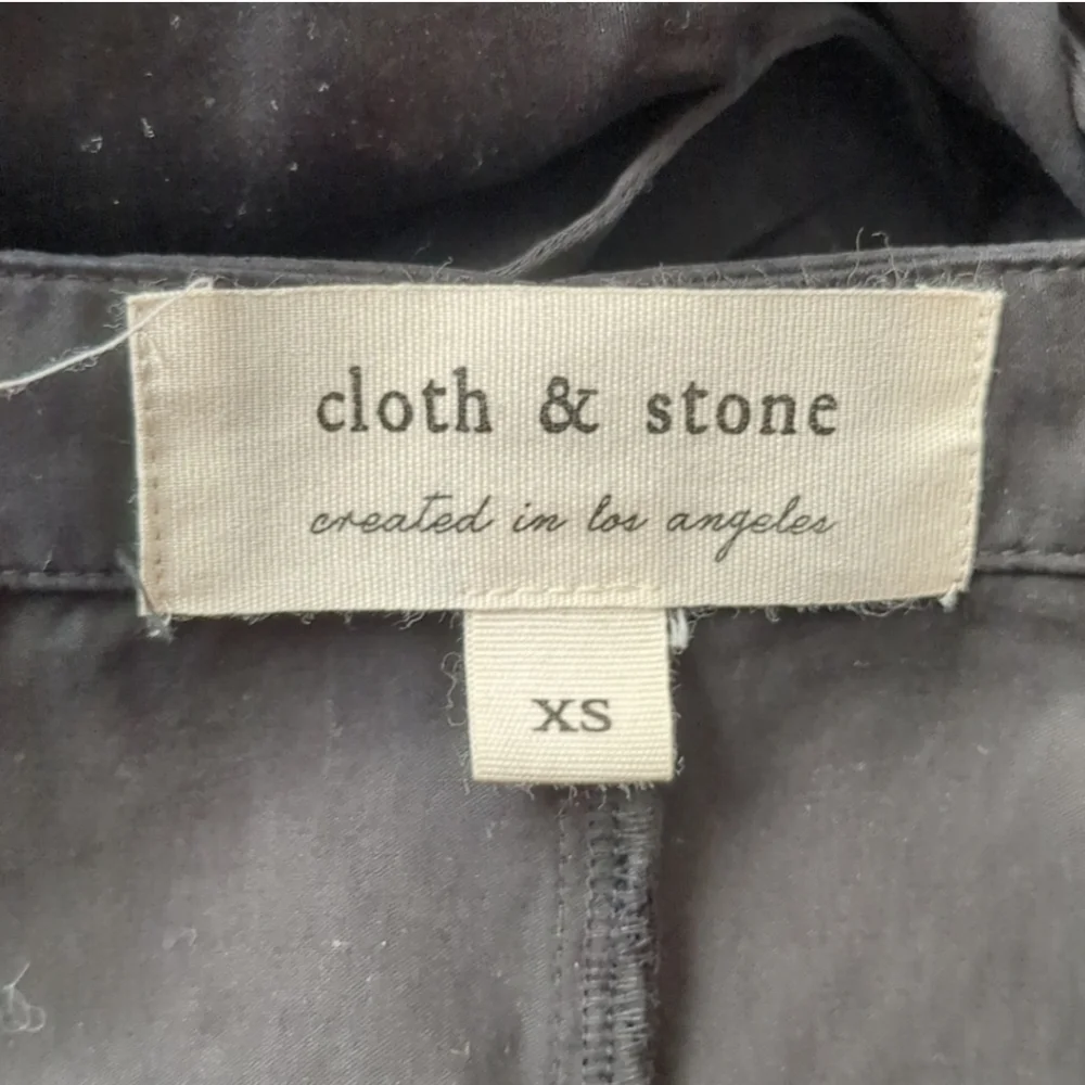 Anthropologie Cloth & Stone Soft Black Cropped Utility Jumpsuit Size XS